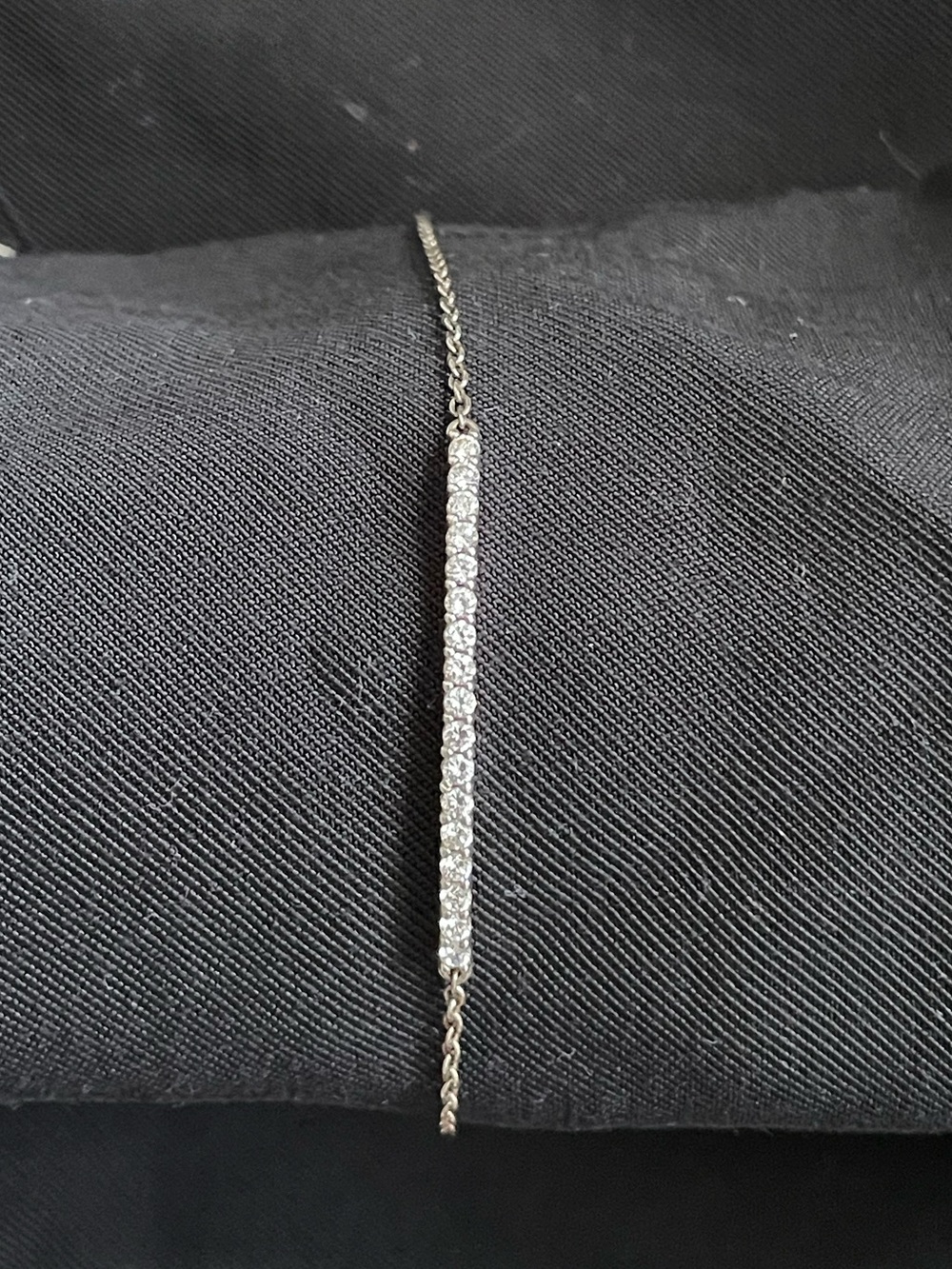 Silpada Sterling Silver Bracelet with Bar of Sparkling CZs